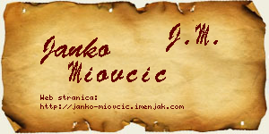 Janko Miovčić vizit kartica